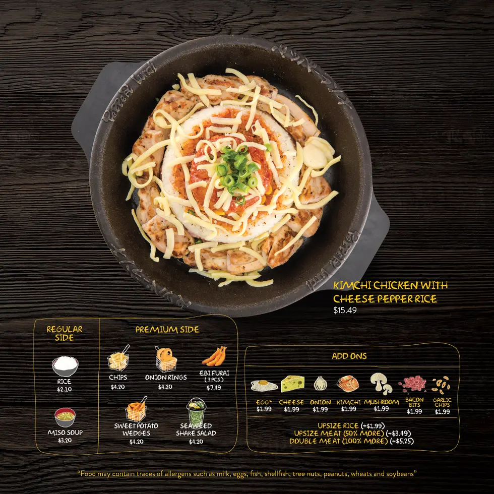 Pepper Lunch US CA LA Menu